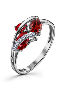 Кольцо из серебра с полудрагоценными вставками