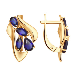 Серьги из золота с полудрагоценными вставками