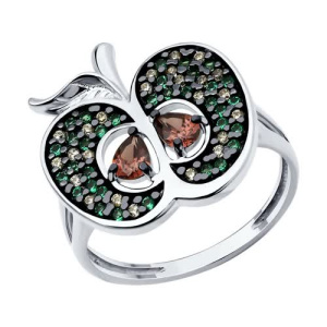 Кольцо из серебра с полудрагоценными вставками