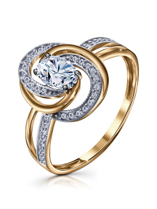 Кольцо из золота с полудрагоценными вставками