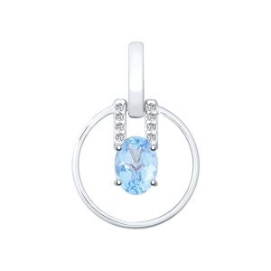 Подвеска из серебра с полудрагоценными вставками