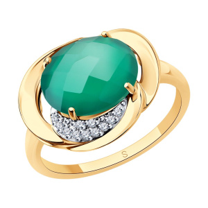 Кольцо из золота с полудрагоценными вставками