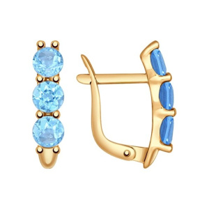 Серьги из золота с полудрагоценными вставками