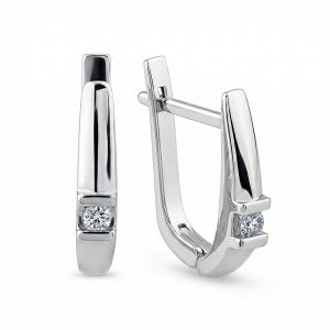 Серьги из золота с бриллиантами выращенными