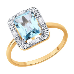 Кольцо из золота с полудрагоценными вставками