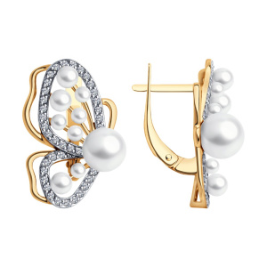 Серьги из золота с полудрагоценными вставками