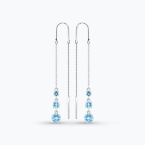 Серьги из серебра с полудрагоценными вставками