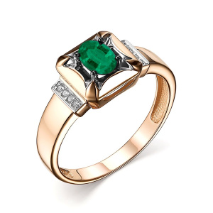 Кольцо из золота с цветными драгоценными вставками