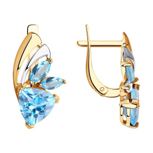 Серьги из золота с полудрагоценными вставками