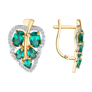 Серьги из золота с полудрагоценными вставками