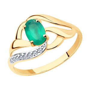 Кольцо из золота с полудрагоценными вставками