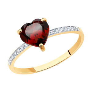 Кольцо из золота с полудрагоценными вставками