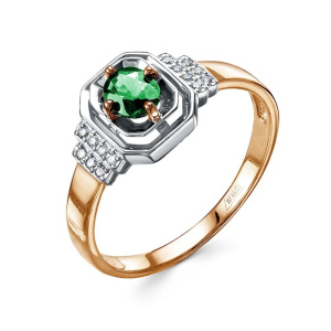 Кольцо из золота с цветными драгоценными вставками