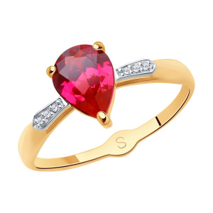 Кольцо из золота с полудрагоценными вставками