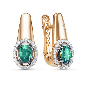 Серьги из золота с цветными драгоценными вставками