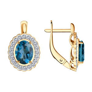 Серьги из золота с полудрагоценными вставками