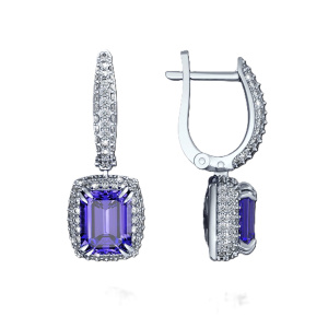 Серьги из золота с цветными драгоценными вставками