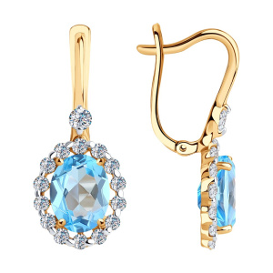 Серьги из золота с полудрагоценными вставками