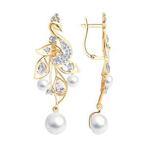 Серьги из золота с полудрагоценными вставками