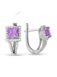 Серьги из серебра с полудрагоценными вставками