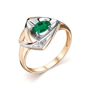 Кольцо из золота с цветными драгоценными вставками