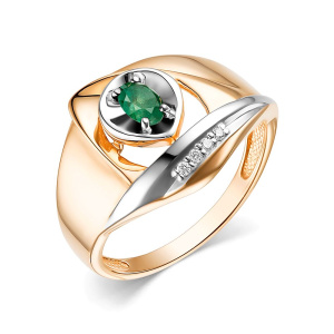 Кольцо из золота с цветными драгоценными вставками