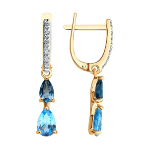 Серьги из золота с полудрагоценными вставками