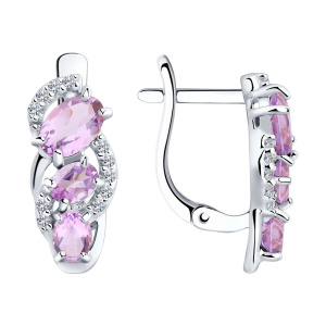 Серьги из серебра с полудрагоценными вставками