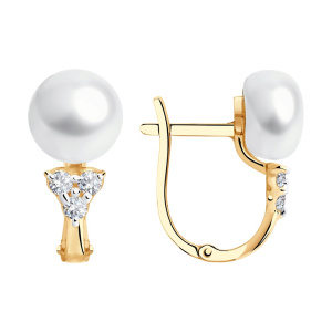 Серьги из золота с полудрагоценными вставками