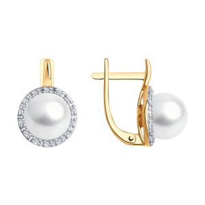 Серьги из золота с полудрагоценными вставками