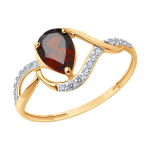 Кольцо из золота с полудрагоценными вставками