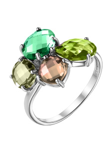 Кольцо из серебра с полудрагоценными вставками