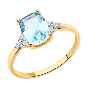 Кольцо из золота с полудрагоценными вставками