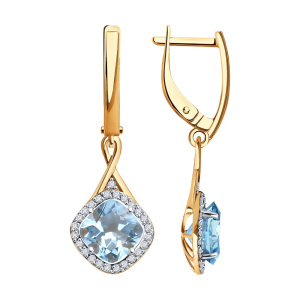 Серьги из золота с полудрагоценными вставками