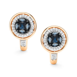 Серьги из золота с цветными драгоценными вставками