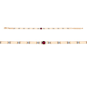 Браслет из золота с цветными драгоценными вставками