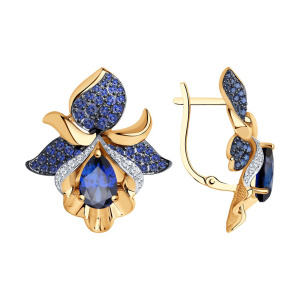 Серьги из золота с полудрагоценными вставками