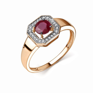 Кольцо из золота с цветными драгоценными вставками