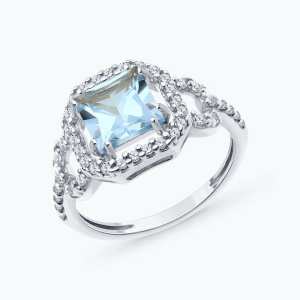 Кольцо из серебра с полудрагоценными вставками