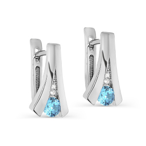 Серьги из серебра с полудрагоценными вставками