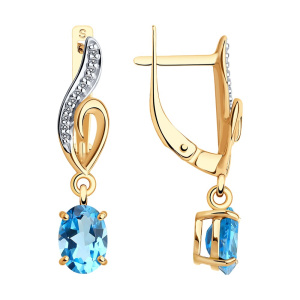 Серьги из золота с полудрагоценными вставками