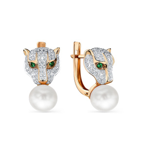 Серьги из золота с полудрагоценными вставками