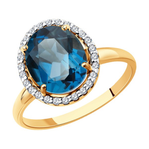 Кольцо из золота с полудрагоценными вставками