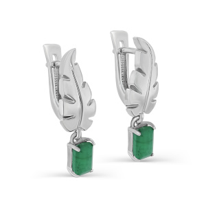 Серьги из серебра с полудрагоценными вставками