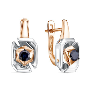 Серьги из золота с цветными драгоценными вставками