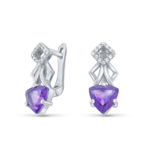 Серьги из серебра с полудрагоценными вставками