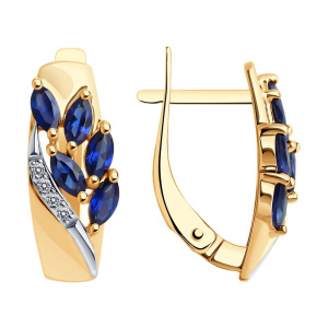 Серьги из золота с полудрагоценными вставками