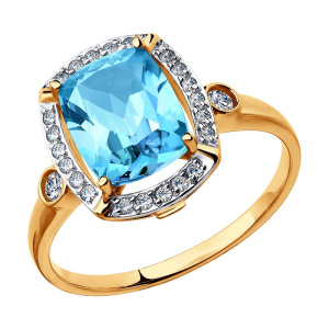 Кольцо из золота с полудрагоценными вставками