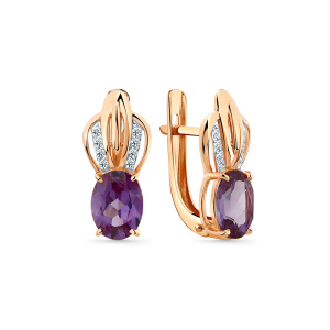 Серьги из золота с полудрагоценными вставками