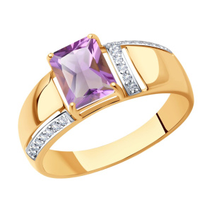 Кольцо из золота с полудрагоценными вставками